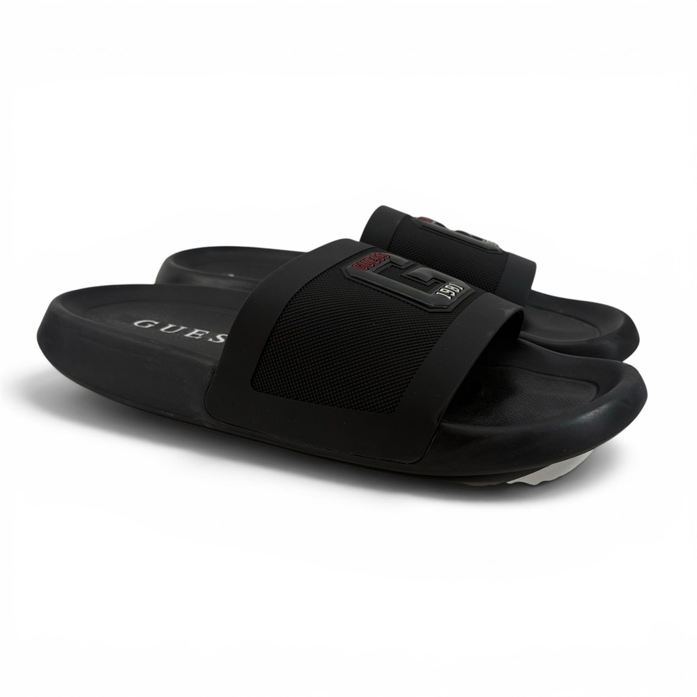 Guess Los Angeles Gmelmont- C Men's Slides  Black Red White Size 10
